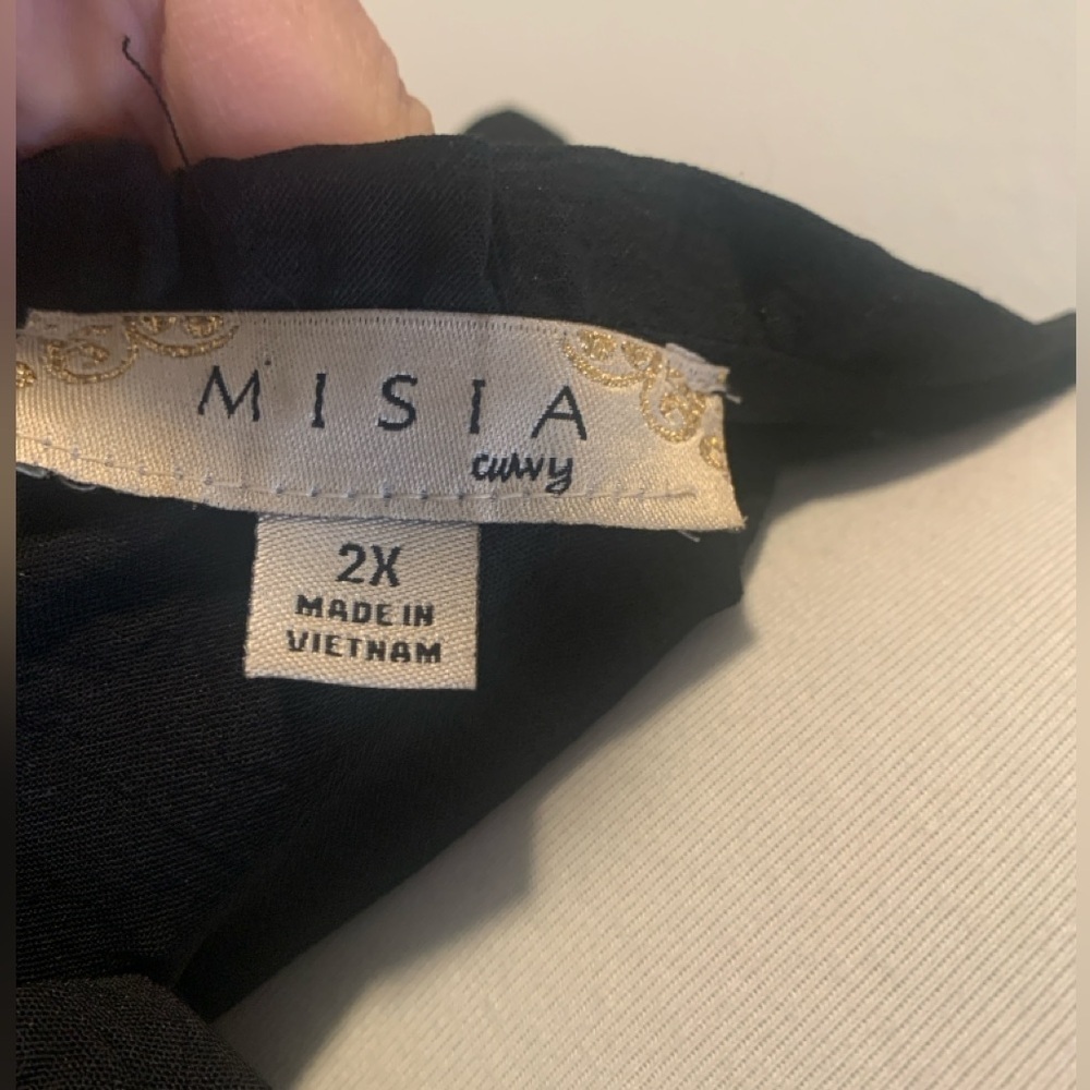 Misia Blouse Black Ruffle Sleeve Top - Picture 2 of 4